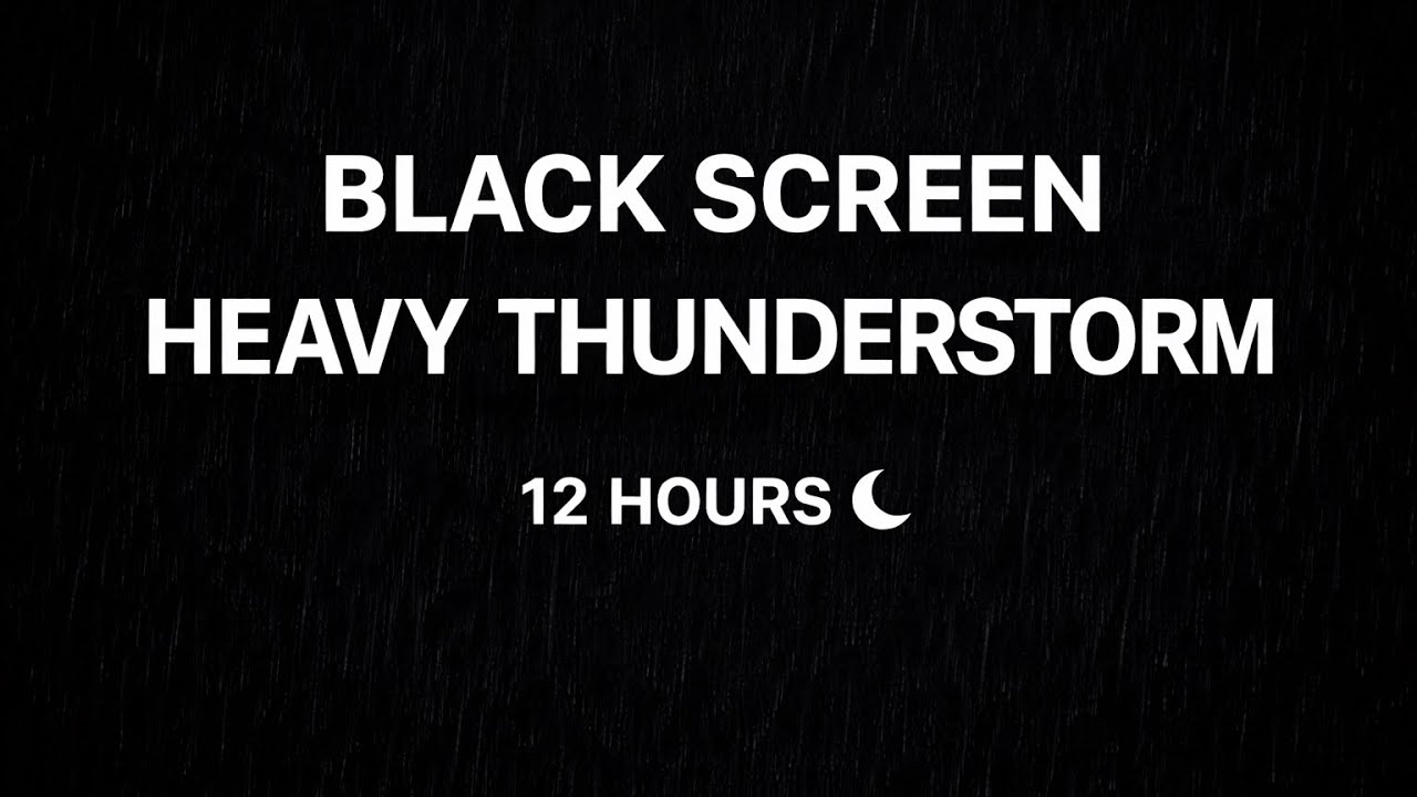 10  Hours Black Screen Heavy Rain & Thunderstorm 🌧️⛈️ | Deep Sleep, Relaxing Storm Sounds