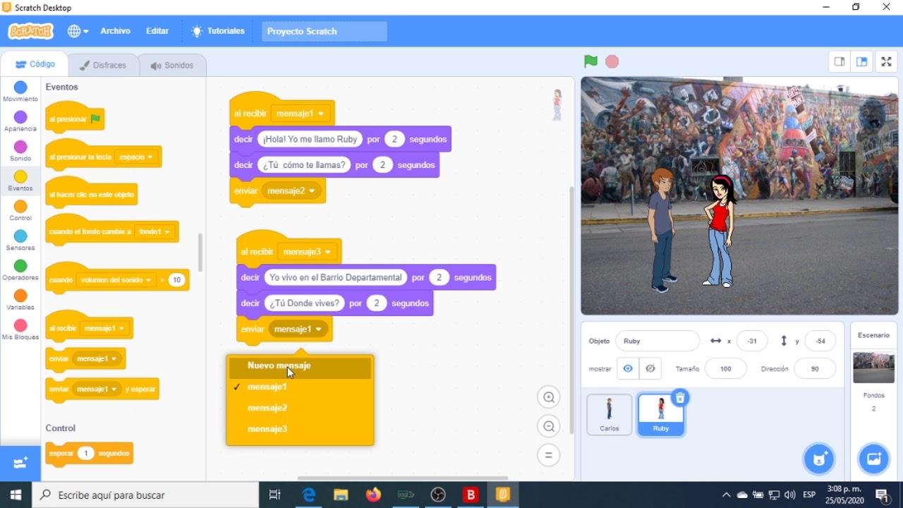 Dialogo en scratch