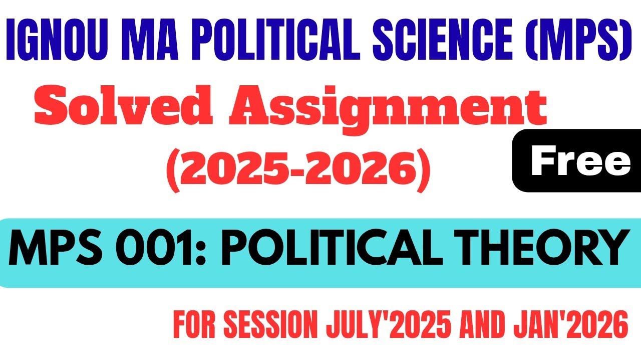 IGNOU MPS 001 | Solved Assignment 2025-26 | Political Theory #ignou #mps #solvedassignment 