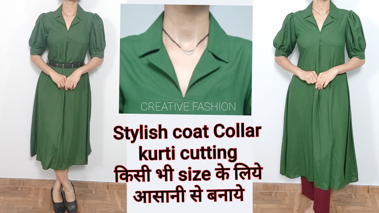 Stylish Coat Collar kurti cutting 