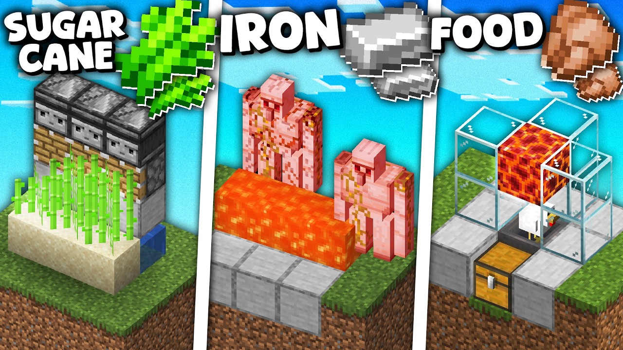 5 MUST-HAVE EASY Starter Farms YOU NEED in Minecraft 1.21+ [JAVA&BEDROCK]