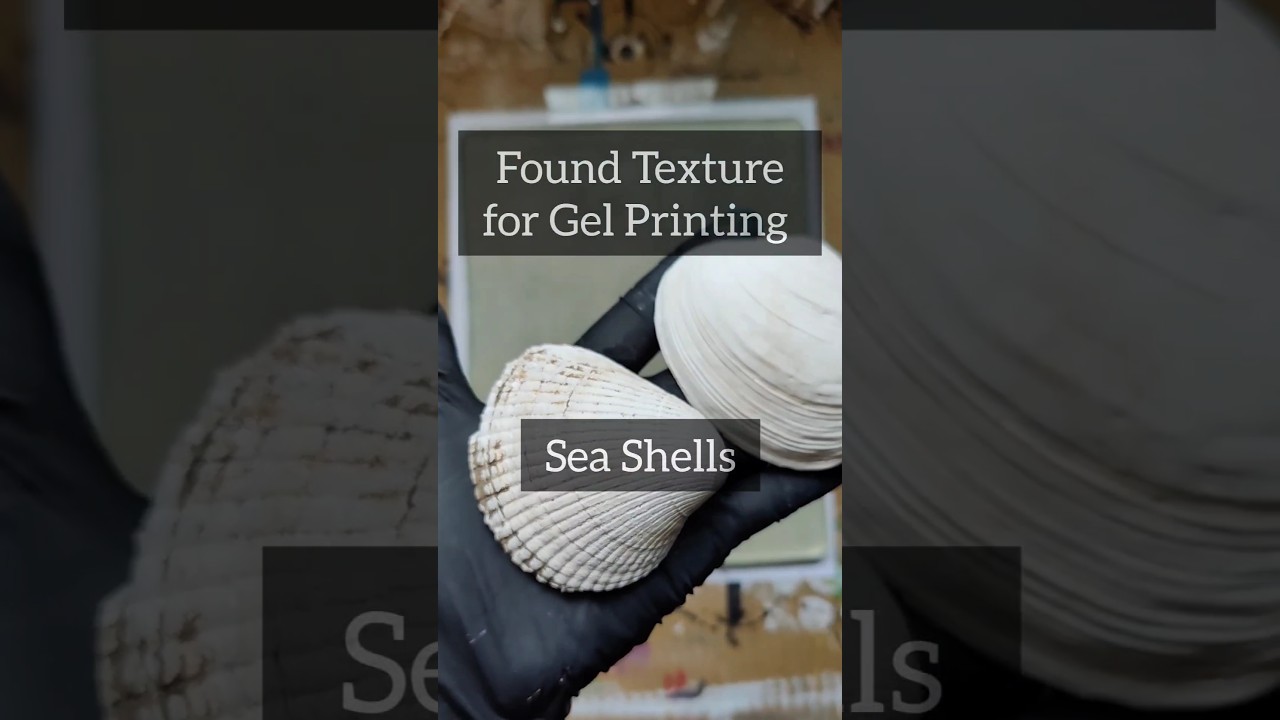 Picked up a few shells on the beach for #gelprinting. #gelliplate #foundtexture