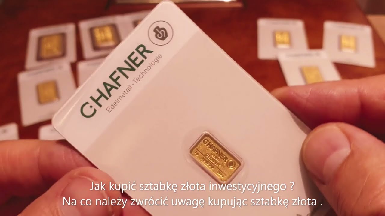 ZŁOTA SZTABKA INWESTYCYJNA 1G  FIRMY C.HAFNER  ZŁOTO PR. 999.9  W. Śliwiński