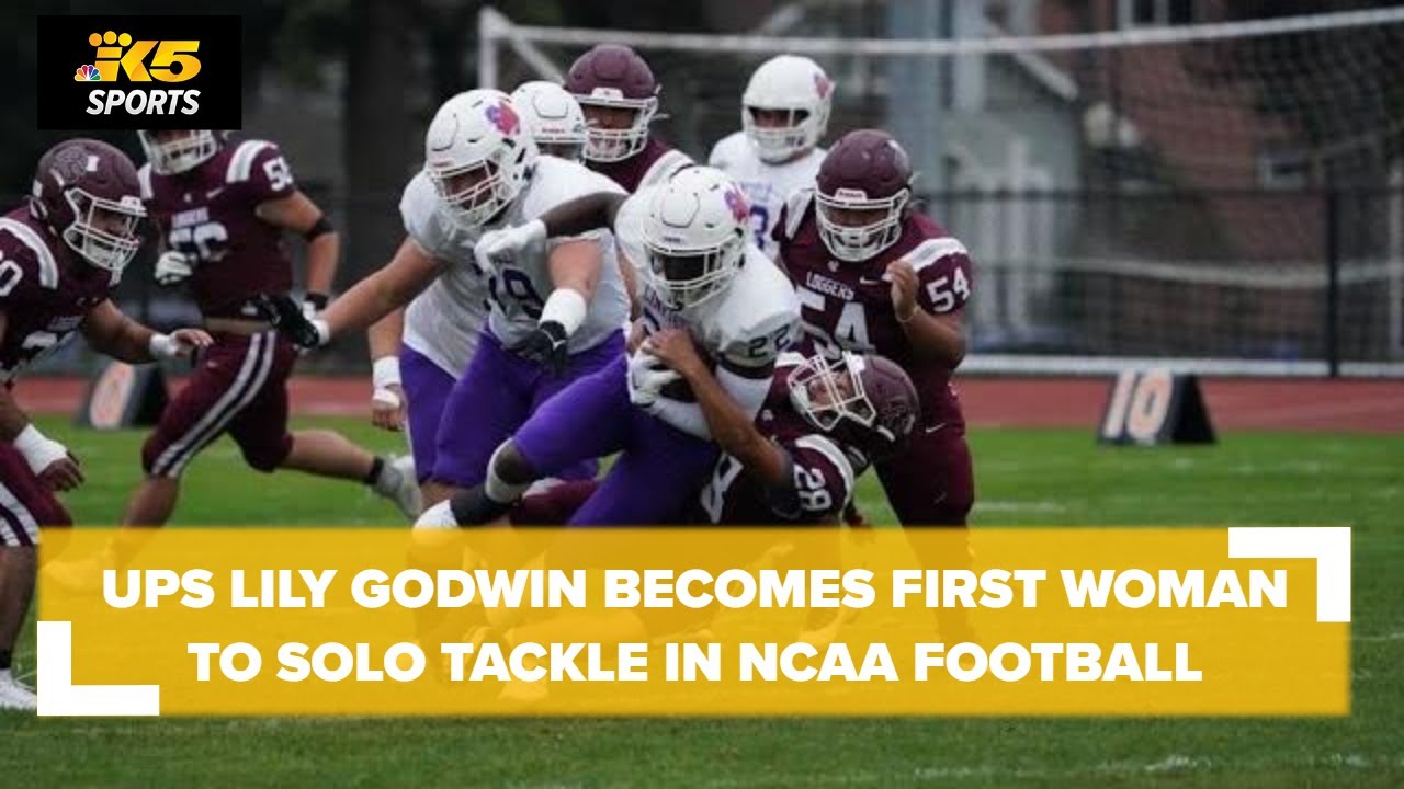 Puget Sound's Lily Godwin becomes first woman to record solo tackle in NCAA football game