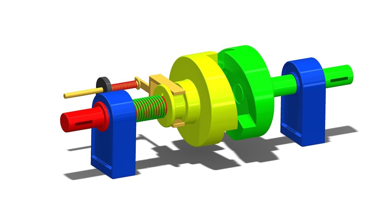 Spiral Jaw Clutch Working Animation | Positive Contact Clutch | Solidworks