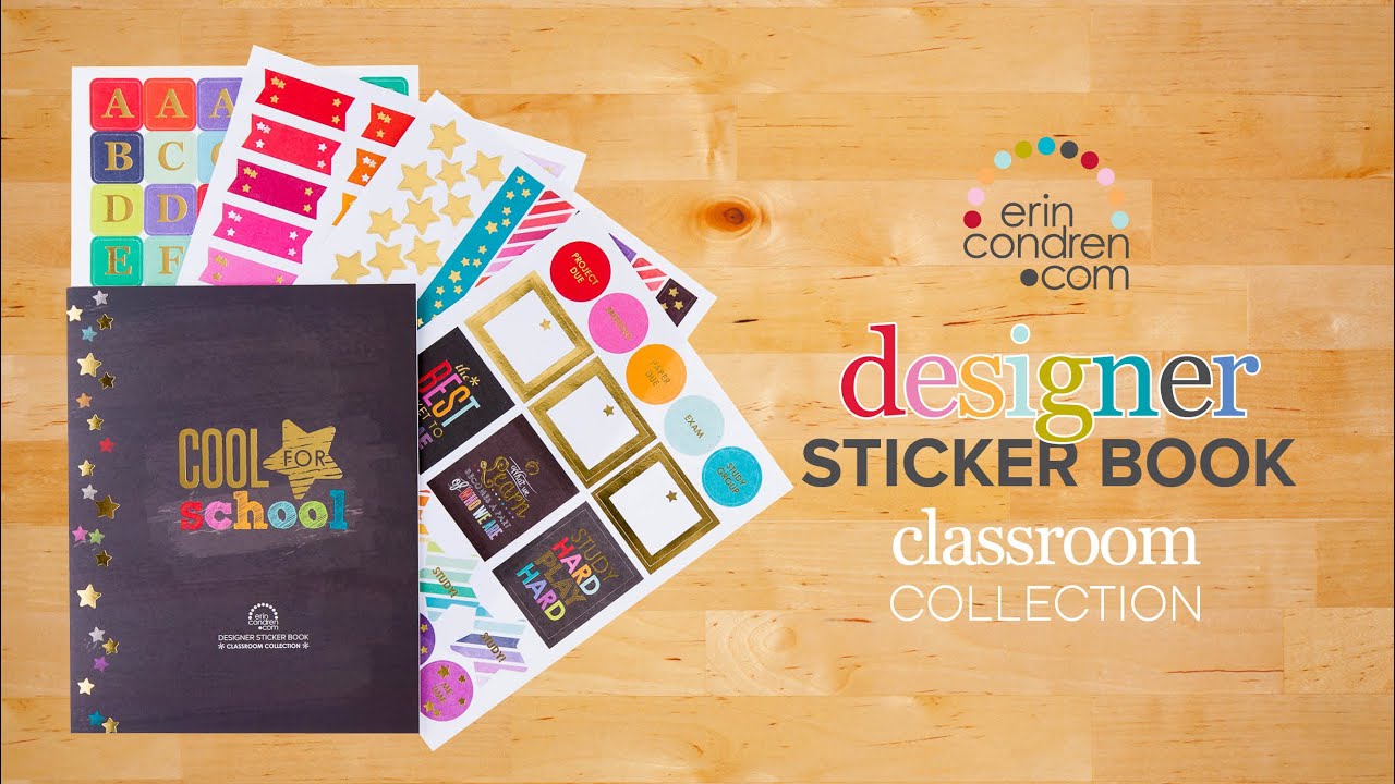 Erin Condren Designer Sticker Book Classroom Collection