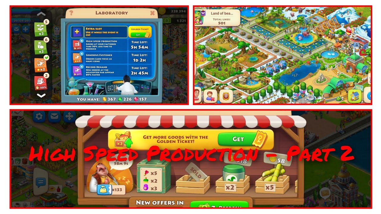 Township level up fast With High Speed Production Lab Booster #2