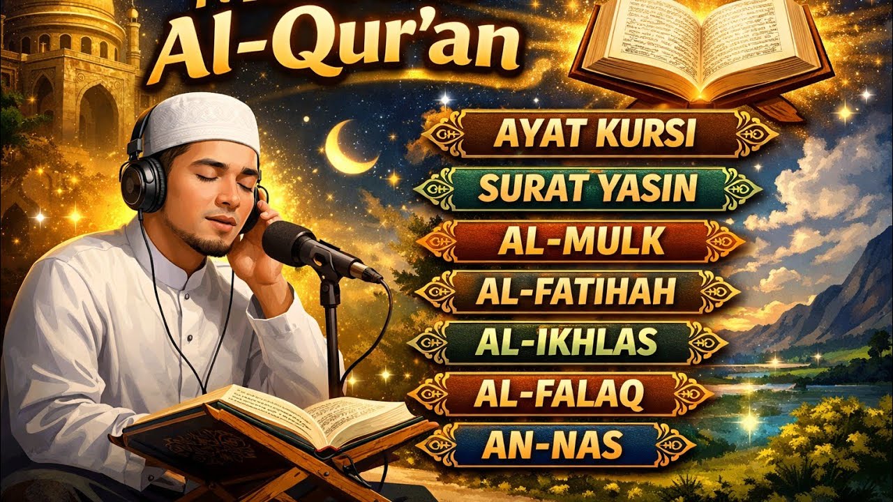 MUROTTAL AL QUR’AN PENENANG HATI | Ayat Kursi,Yasin, Al-Mulk, Al-Fatihah, Al-Ikhlas, Al-Falaq, AnNas