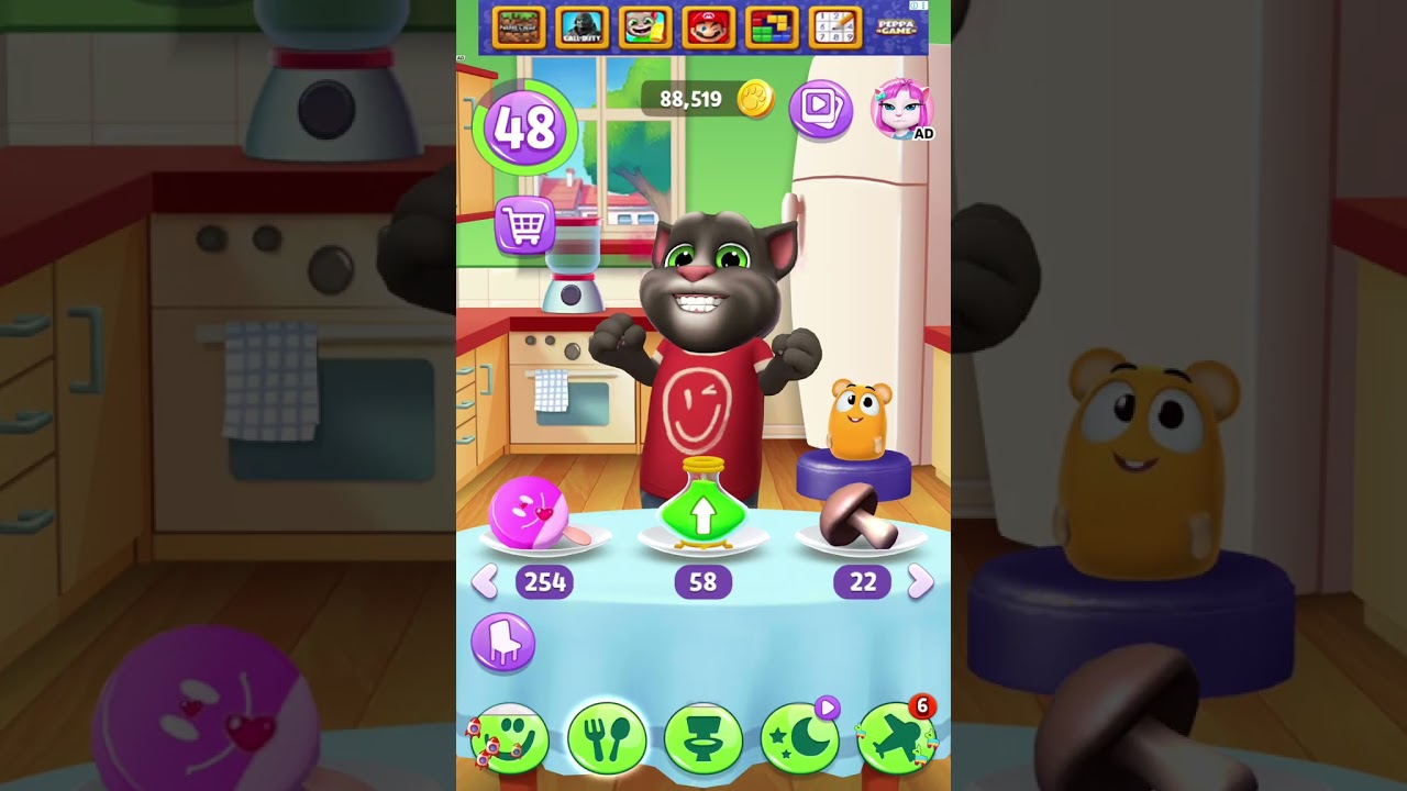 My Talking Tom 2 At Home Go Shopping To Super Market Get The Food From Tablet Gameplay