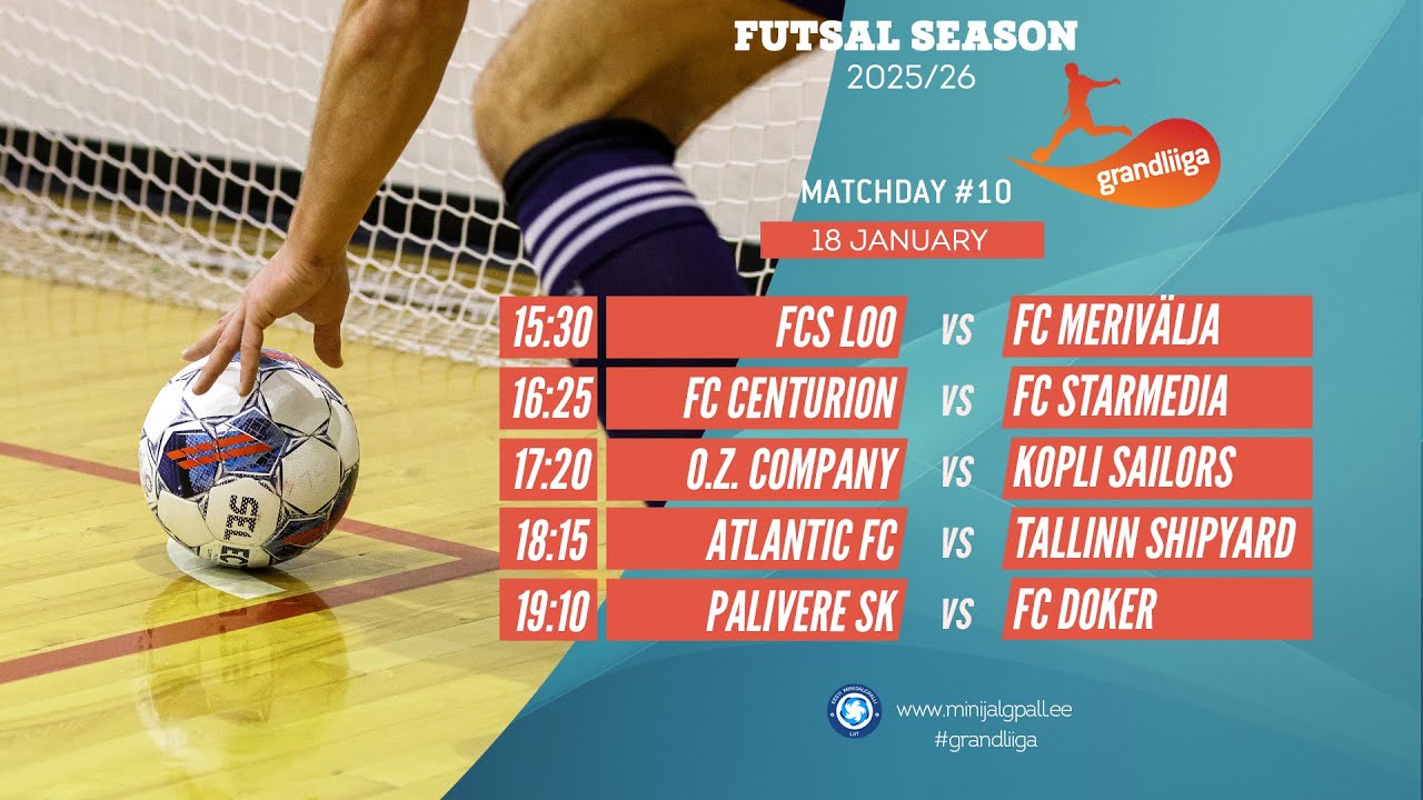 Grandliiga Futsal 2025/26 (live stream) (Matchday 10) 18-Jan-26