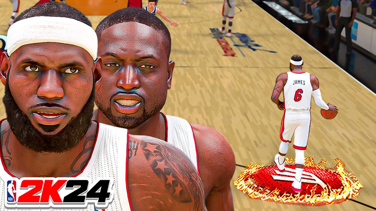 2013 Леброн и Дуэйд несправедливы в NBA 2k24 Играйте сейчас онлайн