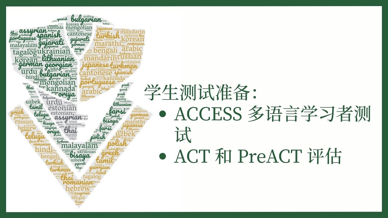 Chinese 学生测试：ACCESS 多语言学习者测试ACT 和 PreACT 评估