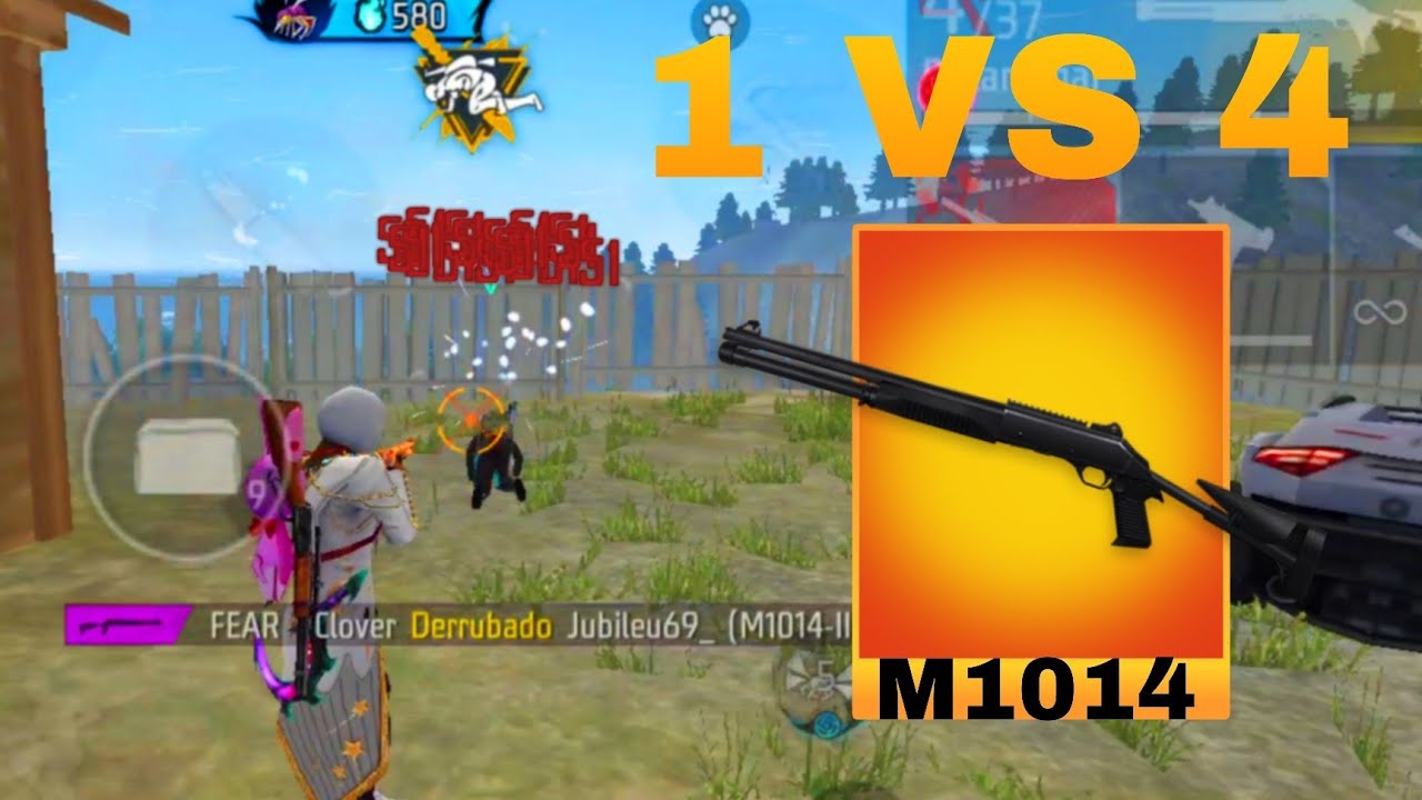 JOGUEI RUSHADÃO COM A M1014 NA SOLO VS SQUAD FREE FIRE!!