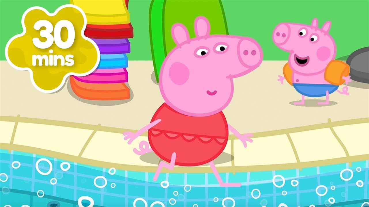 Peppa im Regenbogen-Wasserpark 🌈 Verrückte Rutschen 🛝 | 30 Minuten | Peppa Pig Deutsch