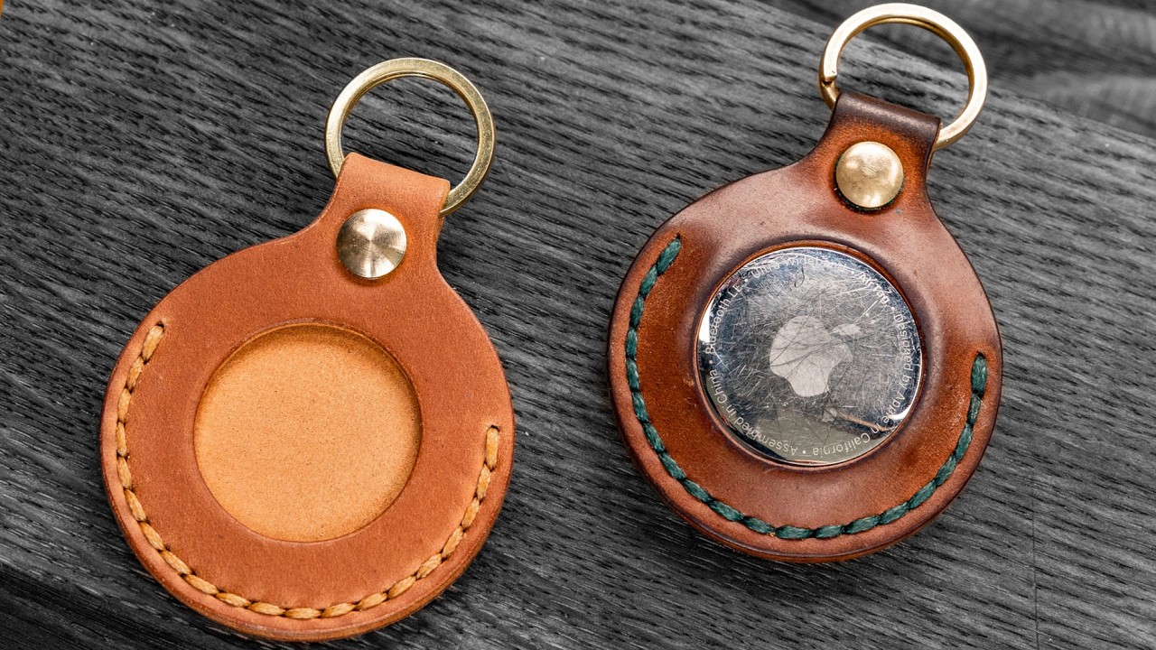 🔑Making Leather AirTag Keychain 🔑 [PDF Pattern]