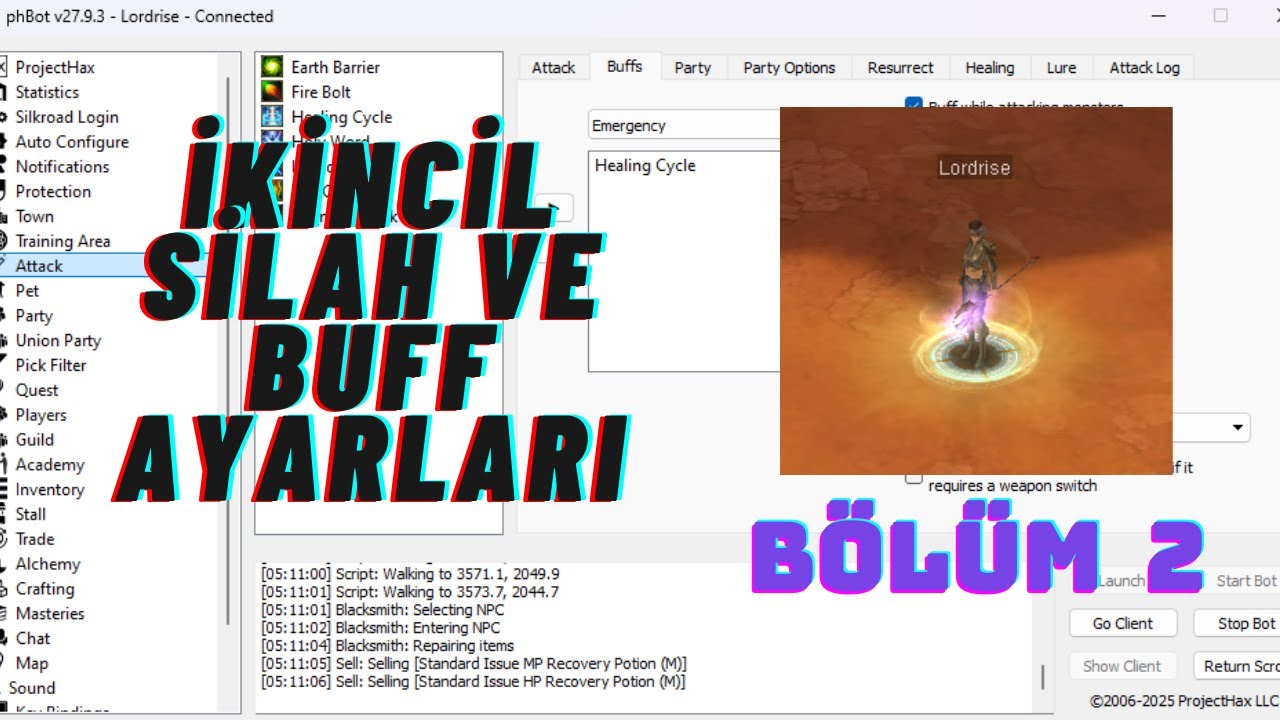 30Lvl Olduk.VIP çekmek zorunda kaldık [2] phBot yedek silah ve buff ayarları #isro #silkroad #phbot
