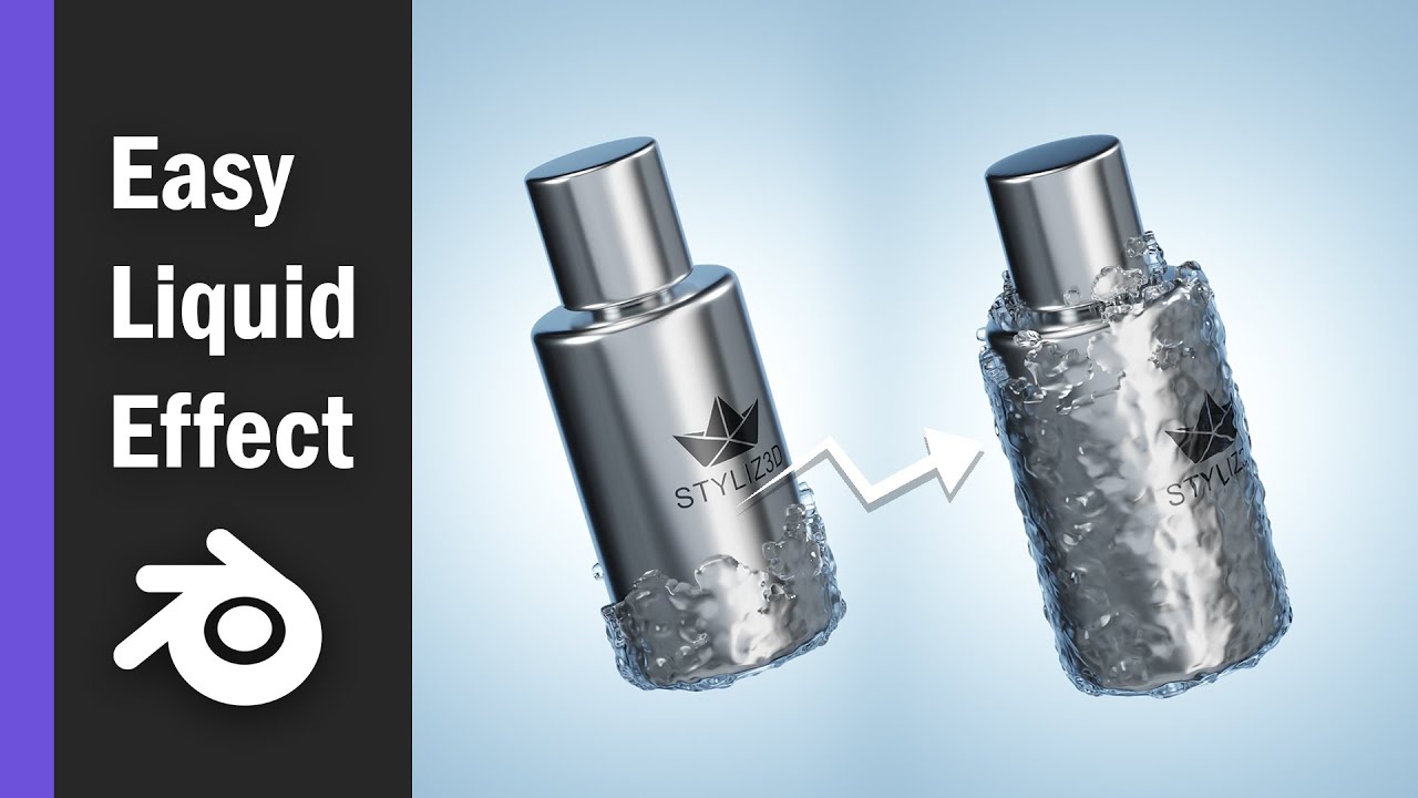 Liquid Coating Effect on a Cosmetics Bottle  Blender 5.0 - Geometry Nodes