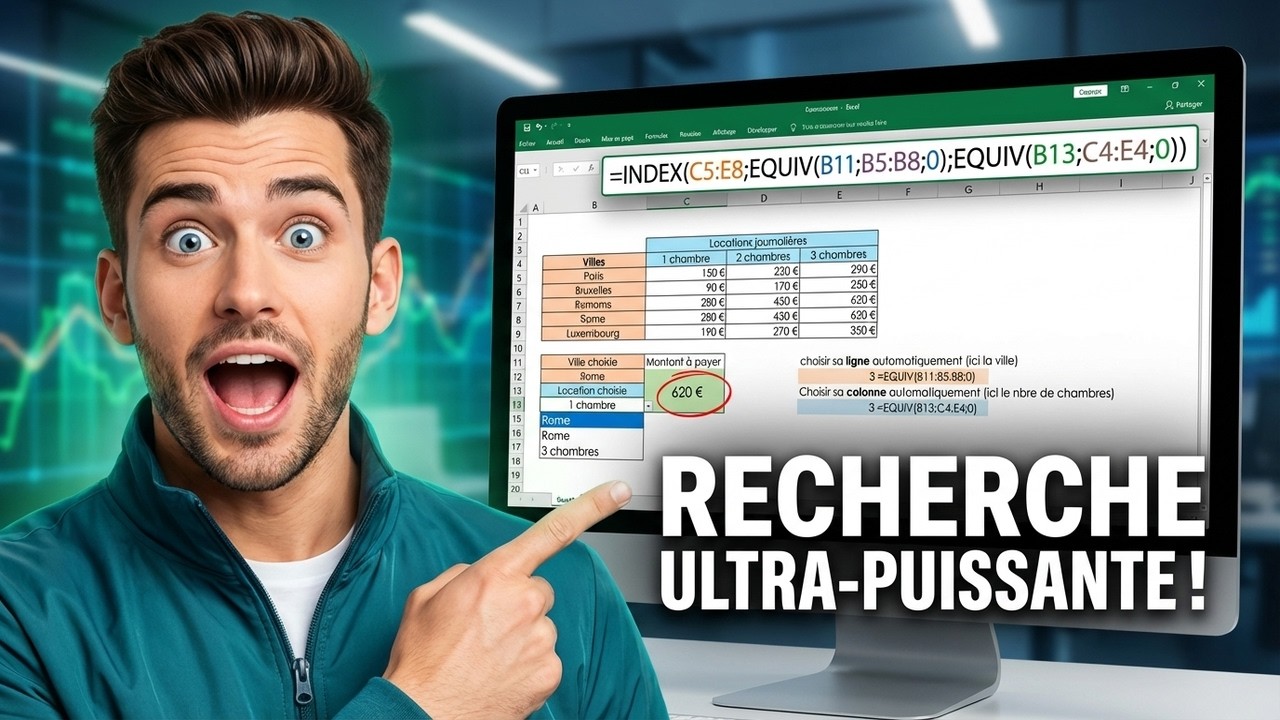 Excel révision : INDEX & EQUIV + LISTE DEROULANTE POUR des recherches ultra-puissantes !