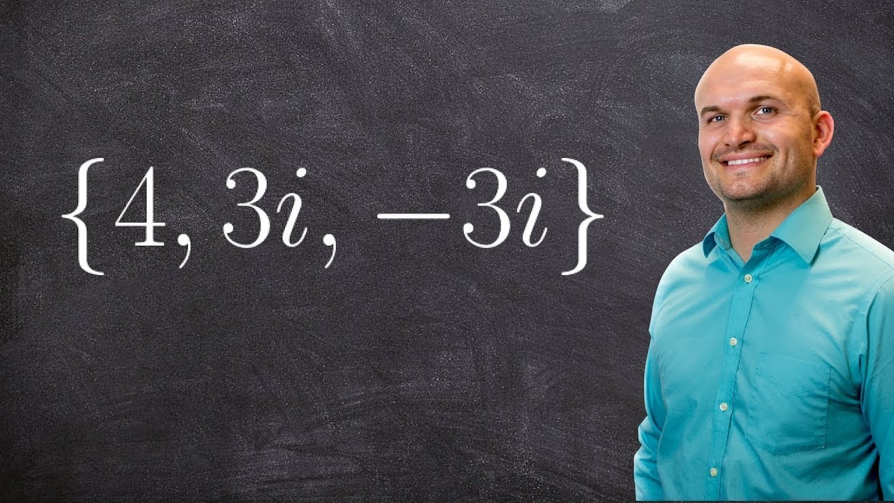 Given a set of imaginary zeros find the polynomial