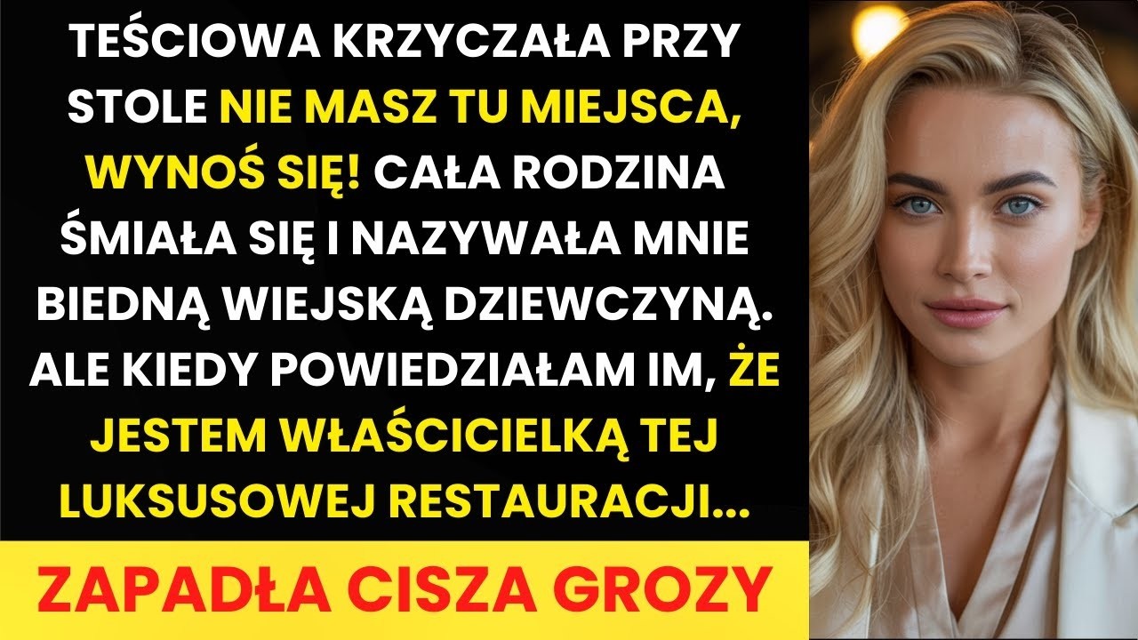 Teściowa wyrzuciła mnie z kolacji   zaśmiałam się i poprosiłam o stolik właściciela