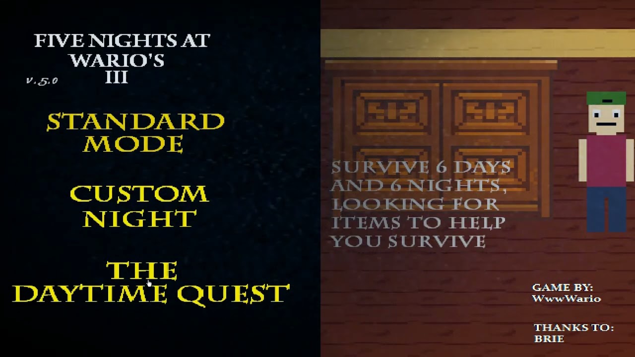Five nights at Wario's 3 ending and daytime quest