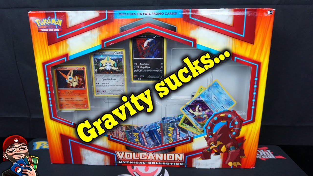 Opening the Pokemon Volcanion Mythical Collection Box! (That gravity ruined)