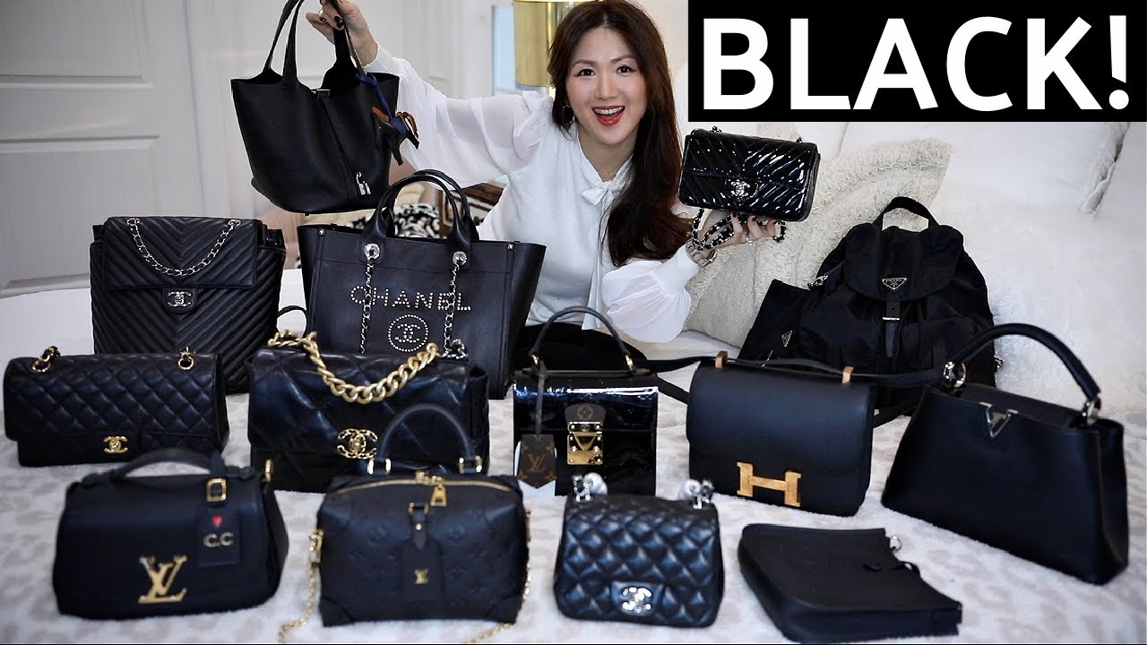 EVERYTHING BLACK🖤!  MOST TO LEAST USED / FAV BAG COLLECTION with MINI REVIEW | CHARIS ❤️