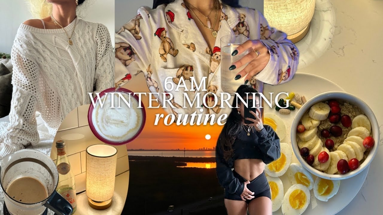 WAKING UP AT 6AM ~ Winter morning routine | cozy & productive, fitness routine | VLOGMAS