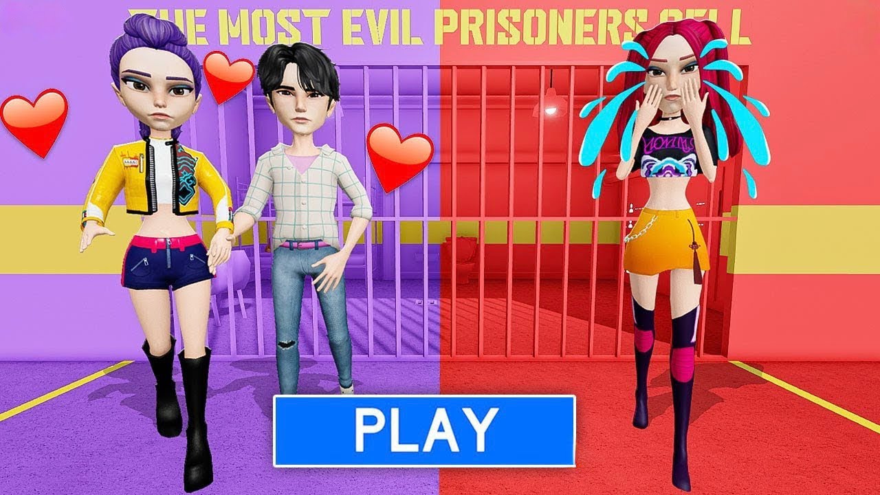 JINU FALL IN LOVE WITH RUMI - K pop Demon Hunters in BARRY'S PRISON RUN | Roblox #roblox #obby 