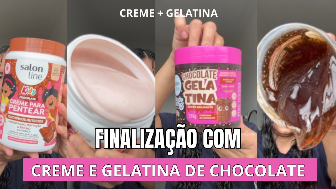 Finalizei meu cabelo com creme e gelatina de chocolate da Salon Line 🍫🍫🍫🍫