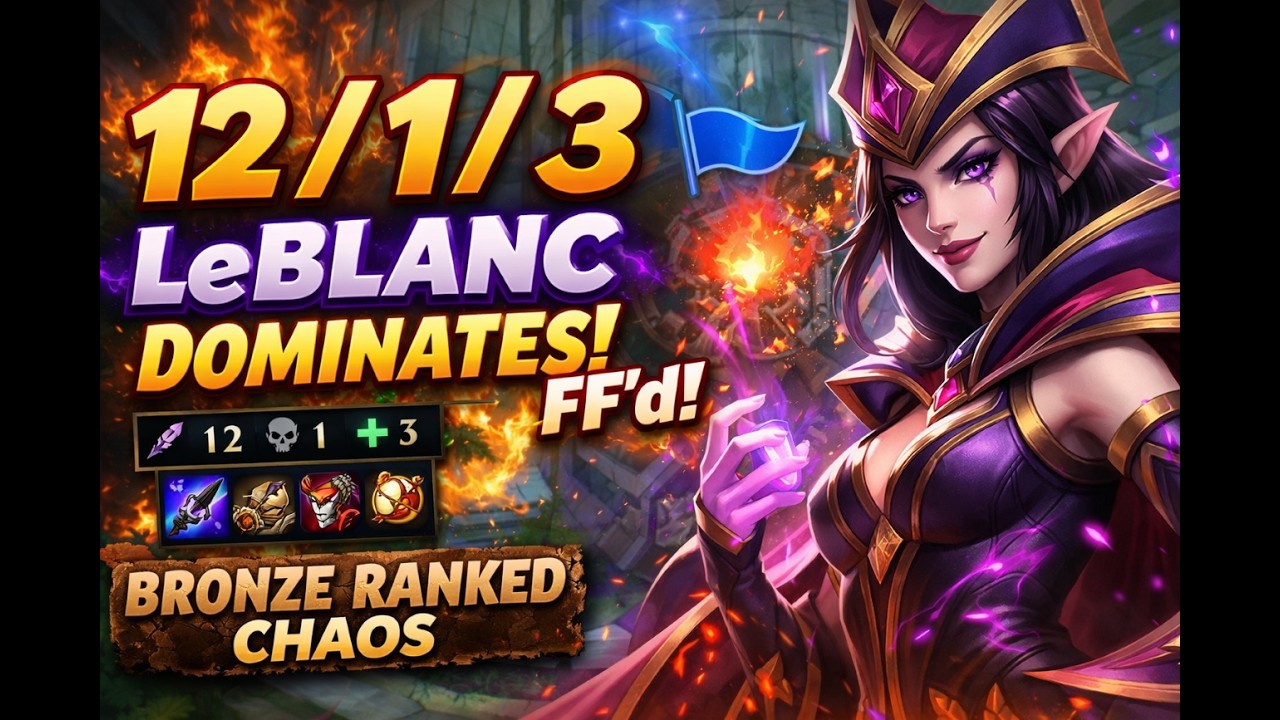 12/1/3 LeBlanc DOMINATES — They FF’d 😈 | Bronze Ranked Chaos