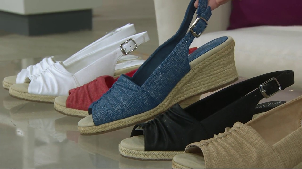 Easy Street Slingback Wedge Espadrilles - Kindly on QVC