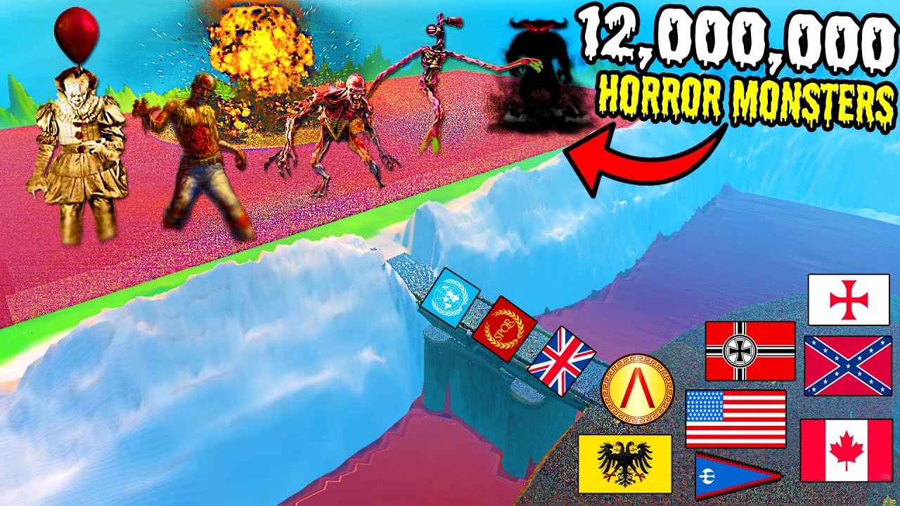 Every ARMY in History Hold BRIDGE vs 12,000,000 HORROR MONSTER ARMY?! - UEBS 2: Halloween Mod