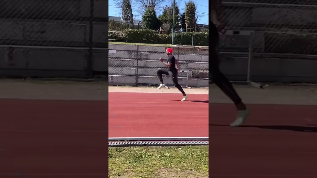 Running form of marcell jacobs #sprinting #100m #marcelljacobs
