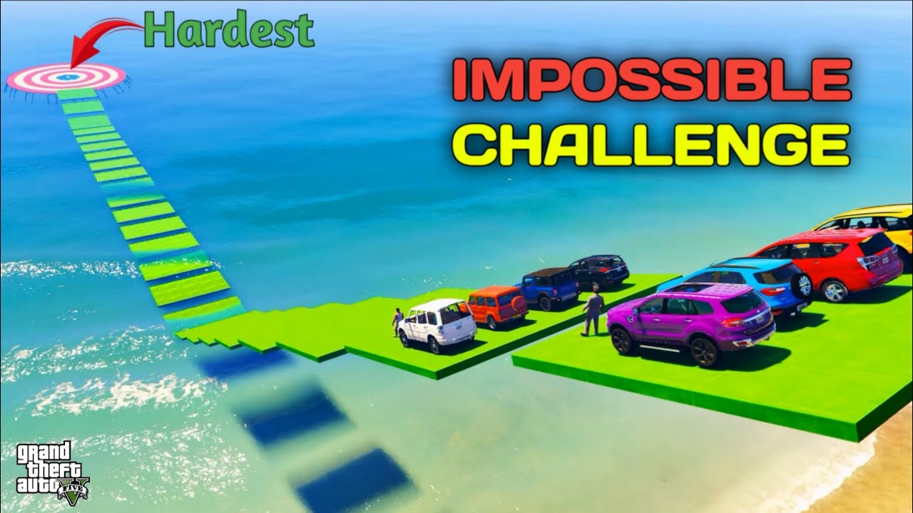 GTA 5: Indian Cars vs Impossible Green Ramp Parkour (Micheal vs Franklin)