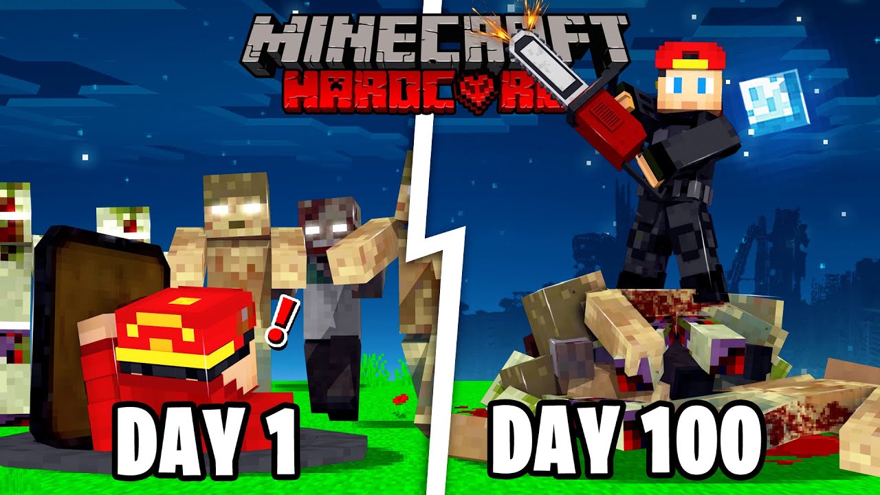 Я провёл 100 дней в зомби-апокалипсисе в хардкорном Minecraft... Вот что произошло
