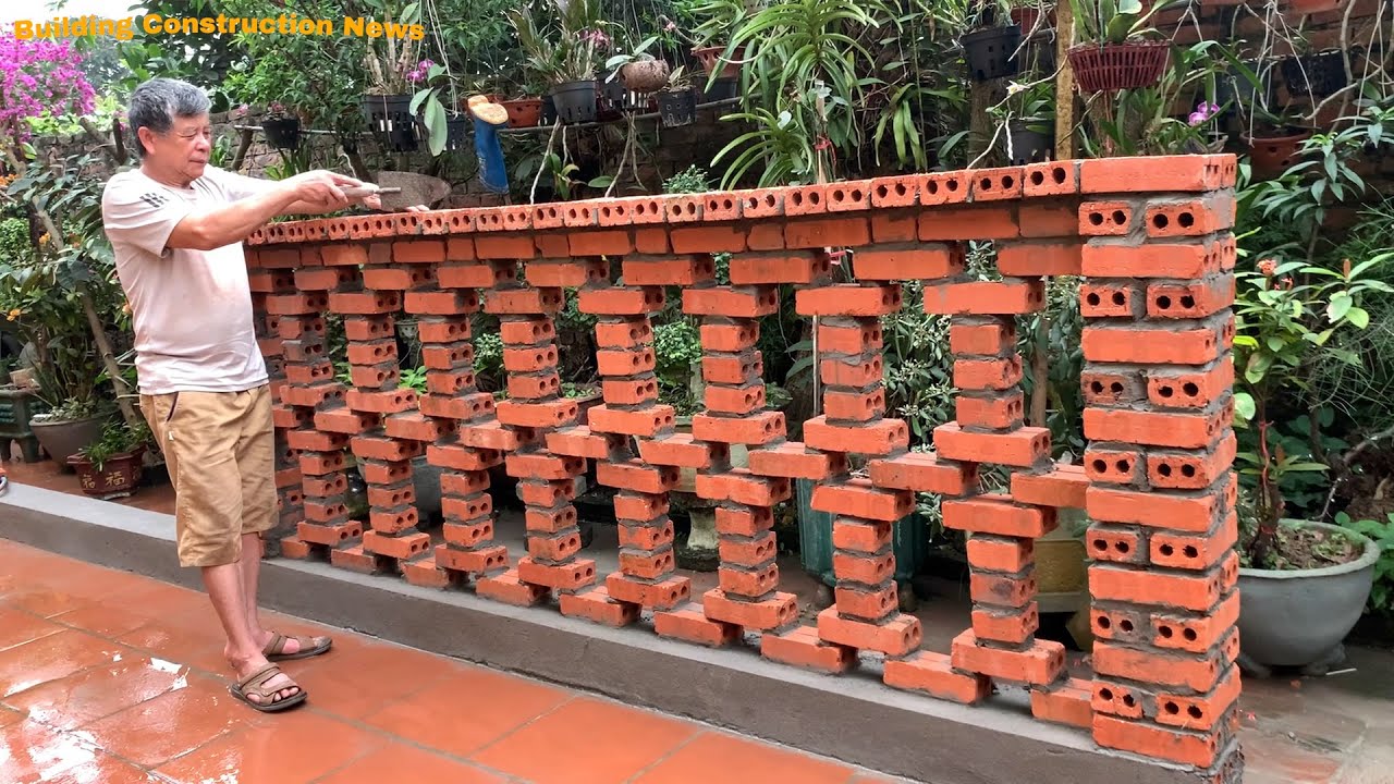 Creative Brick Wall Construction Skills And Ideas - Using Sand And Cement Bricks