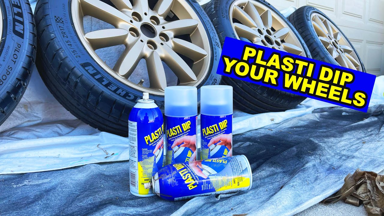 PLASTI DIPPING MY WHEELS GOLD | How to Plasti Dip Wheels