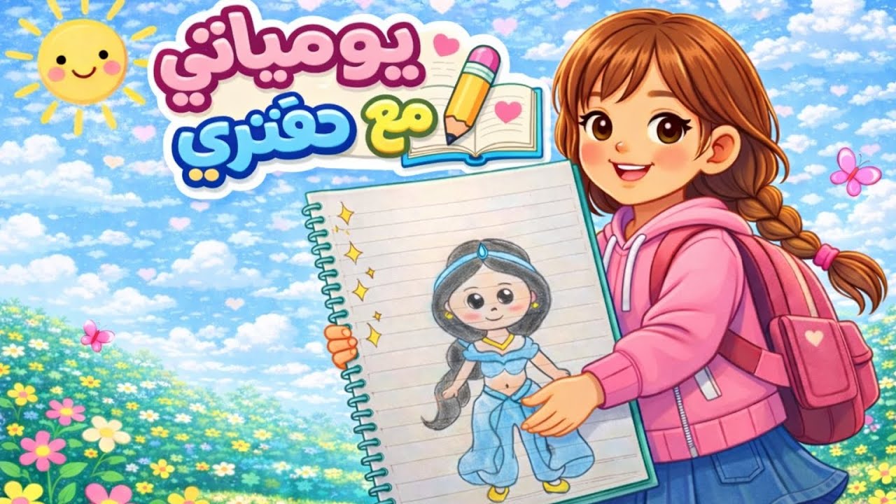 تزيين دفاتر تعليم رسم الاميره ياسمين 👑