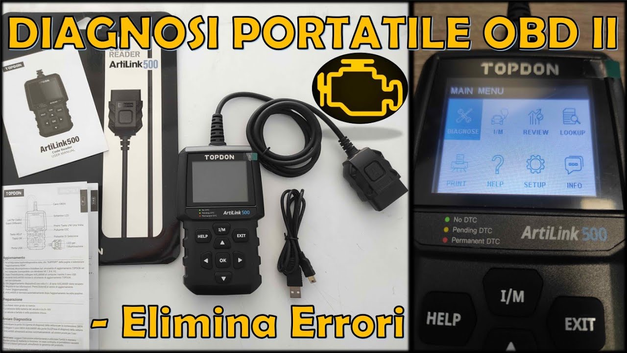 TOPDON ARTILINK 500 Scanner OBD - Aggiornamento,Funzioni Speciali,  Cancellazione Errori *Recensione