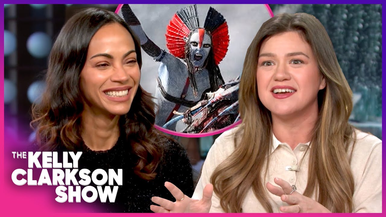 Zoe Salda&ntilde;a Cracks Up At Kelly Clarkson's Avatar Banshee Flying Experience