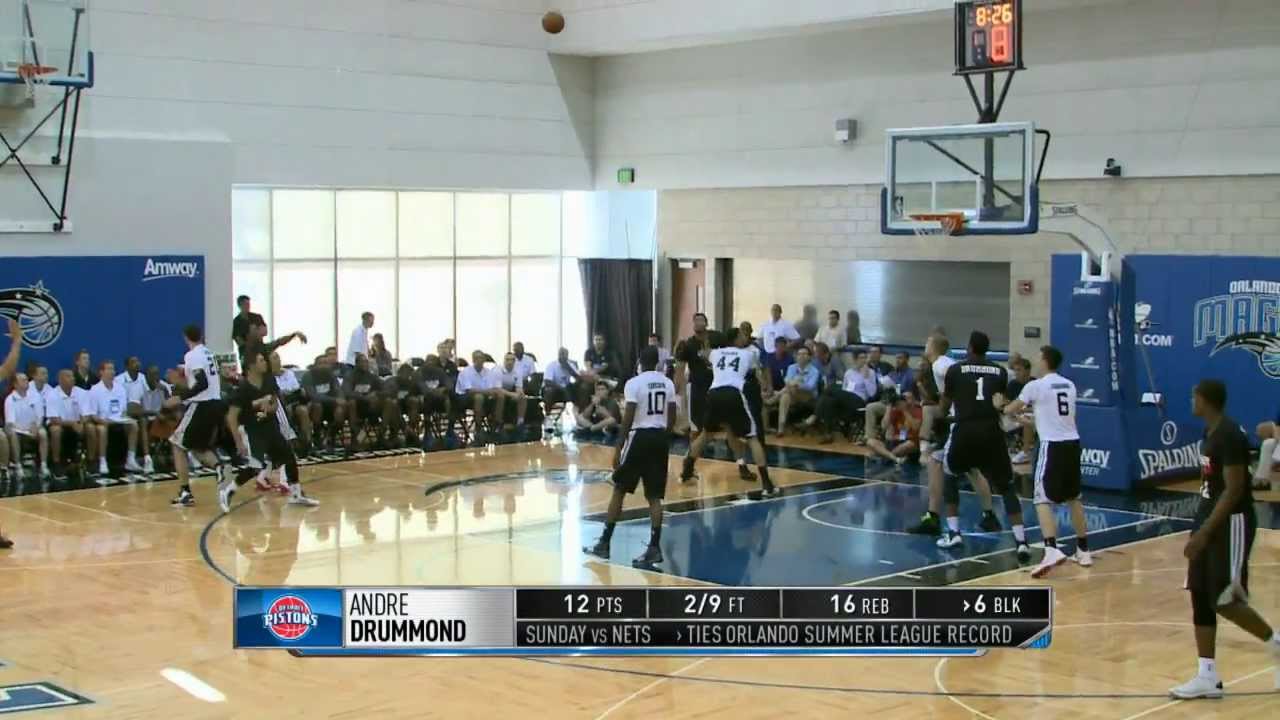 Andre Drummond notches 12 points and 16 rebounds in the NBA Summer League