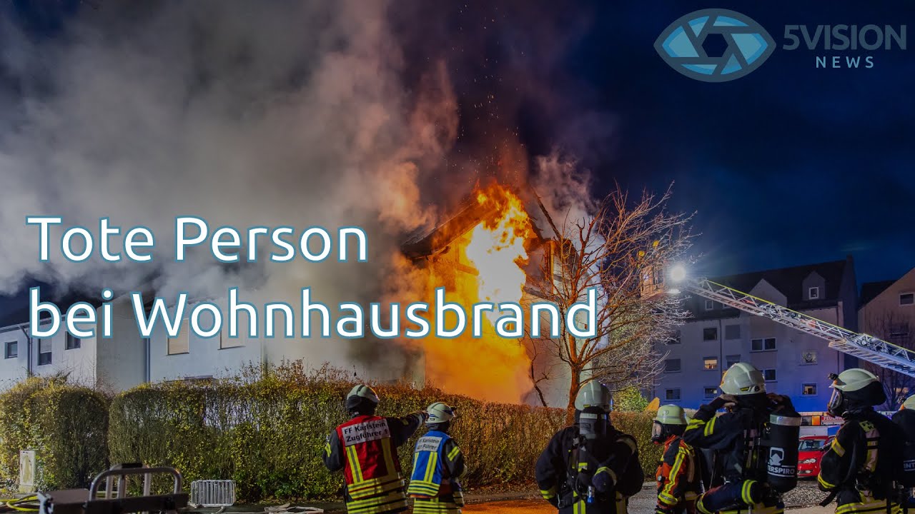Kleinostheim: Ein Toter nach Wohnhausbrand - Reihenhaus brennt in voller Ausdehnung