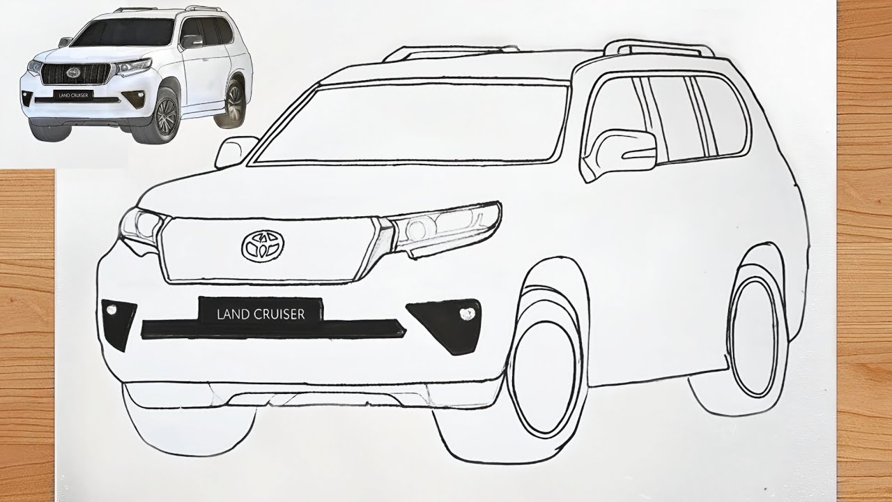 How to Draw a Toyota Land Cruiser | Step-by-Step Car Drawing Tutorial