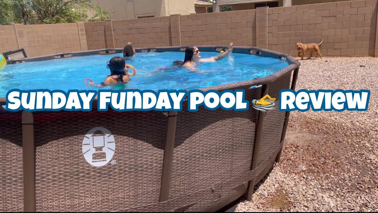 Coleman Power Steel Frame 18 x 48 Round Above Ground Pool Set review (Sunday funday) #zulunation