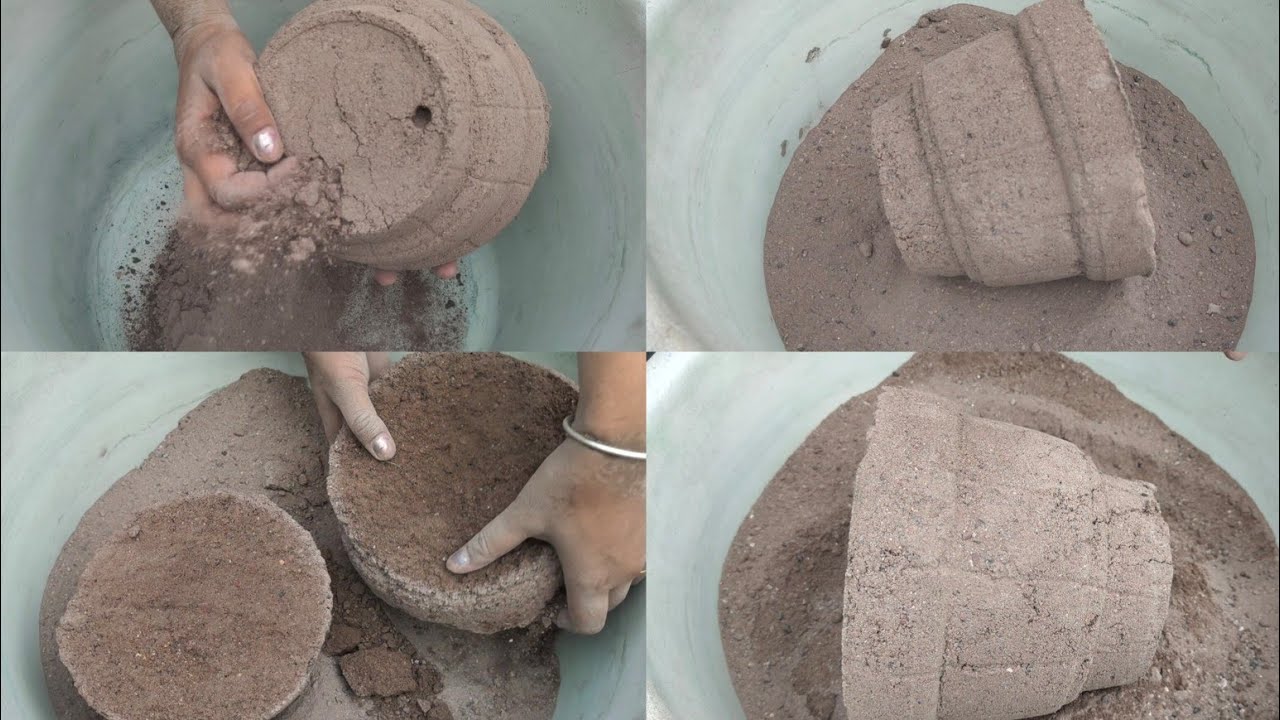 Asmr - soft crispy gritty red sand huge shapes full dry crumbling