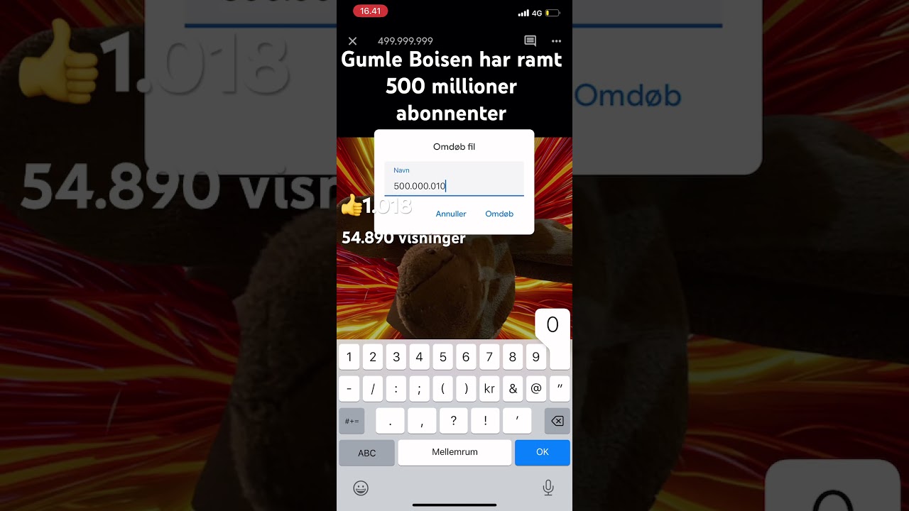 Gumle Boisen har ramt 500 millioner abonnenter tilykke til @WilliamBoisen-l4u