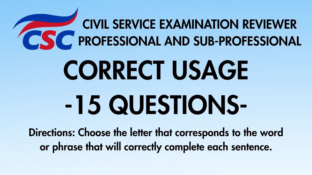 CSE Reviewer 2026: Verbal Ability – Correct Usage (Part 1)
