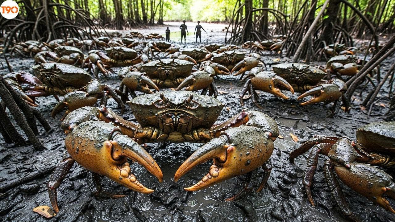 Thủy Triều Rút Quá Nhanh! Lộ Ra Đàn Cua Khủng Trong Rừng Ngập Mặn - Ngư Dân Bắt Mỏi Tay Không Hết