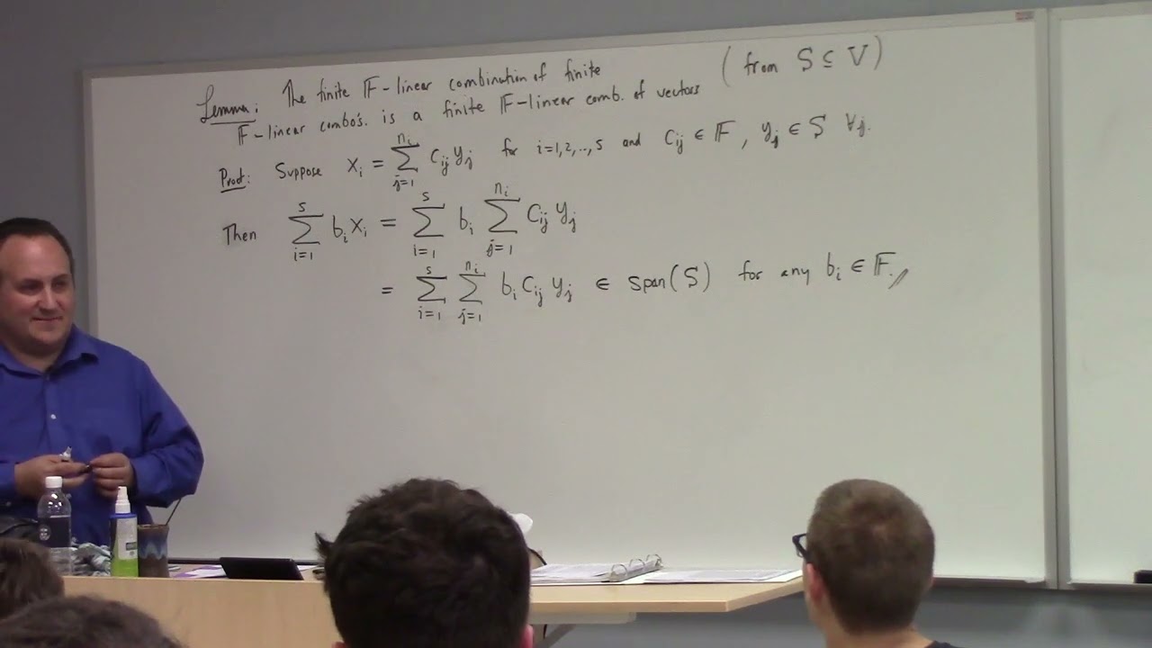 Linear Algebra: spanning and linear independence, 8-26-24